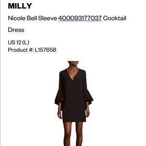 My favorite Milly Nicole Black Bell Sleeve Dress